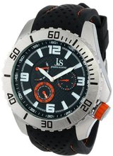 Joshua & Sons JS53OR Multi-Function Black and Orange Silicone Strap