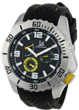 Joshua & Sons JS53YL Multi-Function Black and Yellow Silicone Strap