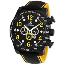 uJoshua & Sons Joshua and Sons Black Dotted Pattern Chronograph JS-14-YL 
