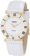 Jowissa J2.027.M Roma 30 mm Gold PVD White Leather Roman Numeral