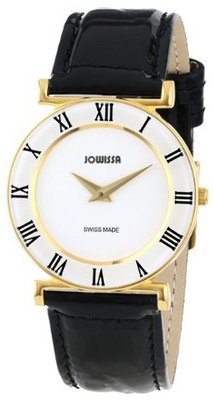 Jowissa J2.028.M Roma 30 mm Gold PVD Black Leather Roman Numeral