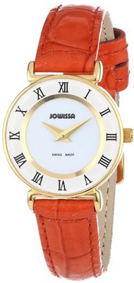 Jowissa J2.031.S Roma Colori 24 mm Gold PVD Red Leather Roman Numeral