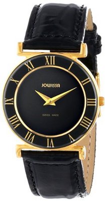 Jowissa J2.039.M Roma 30 mm Gold PVD Black Dial Roman Numeral Leather