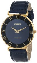 Jowissa J2.041.L Roma 36 mm Gold PVD Blue Dial Roman Numeral Leather