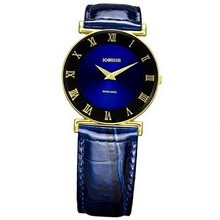 Jowissa J2.041.M Roma 30 mm Gold PVD Blue Dial Roman Numeral Leather