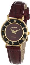 Jowissa J2.043.S Roma 24 mm Gold PVD Maroon Dial Roman Numeral Leather