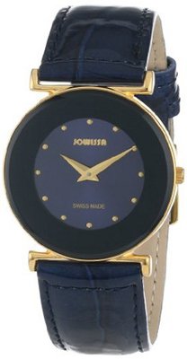 Jowissa J3.025.M Elegance 30 mm Gold PVD Blue Leather