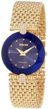 Jowissa J5.012.M Facet Strass Gold PVD Dimensional Glass Blue Dial Rhinestone