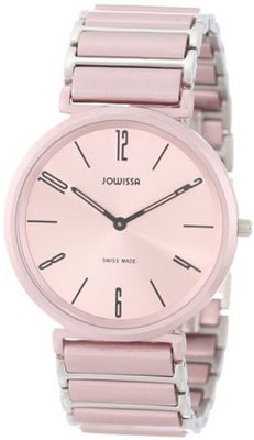 Jowissa J6.132.L Fina Round Stainless Steel and Pink Aluminum Bracelet