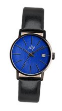 Joy Quartz with Blue Dial Analogue Display and Black Leather Strap JW637