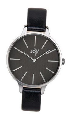 Joy Quartz with Grey Dial Analogue Display and Black Leather Strap JW620