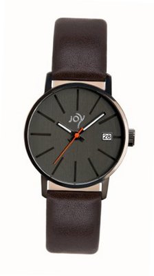 Joy Quartz with Grey Dial Analogue Display and Brown Leather Strap JW638