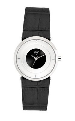 Joy Quartz with White Dial Analogue Display and Black Leather Strap JW609
