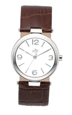 Joy Quartz with White Dial Analogue Display and Brown Leather Strap JW601