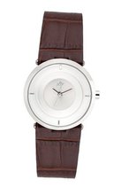 Joy Quartz with White Dial Analogue Display and Brown Leather Strap JW606