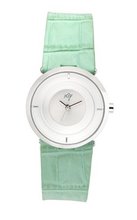 Joy Quartz with White Dial Analogue Display and Green Leather Strap JW608