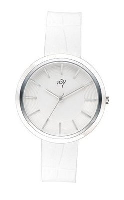 Joy Quartz with White Dial Analogue Display and White Leather Strap JW615