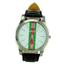 Fashionable Cool Graceful PU Leather band Quartz Movement Wrist with Roman Number Display-White