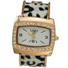Luxury Unique Girls Ladies Golden Bracelet Design Fashion Leopard Crystal Diamonds Wrist