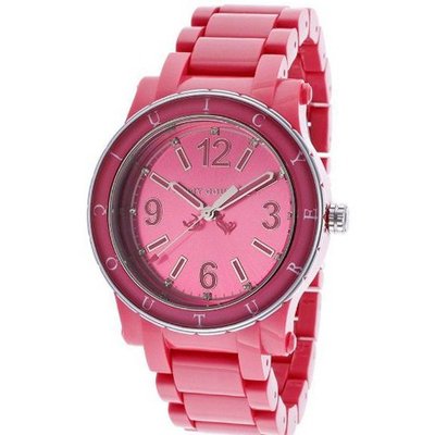 Juicy Couture 1900804 HRH Hot Pink Acrylic Bracelet and hot Pink Case and Dial