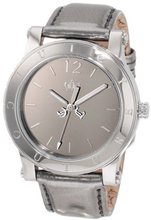 Juicy Couture 1900836 HRH Silver Mirror-Metallic Leather Strap