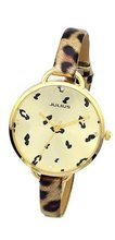Julius JA-254D Yellow Round Dial Analog Woman Wrist With Tiger Dotted Band