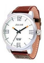 Julius JA-542A White Dial and Brown Leather Band Analog  Wrist