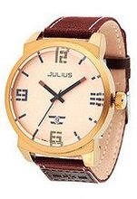 Julius JA-542B Beige or Light Brown Dial and Brown Leather Band Analog  Wrist