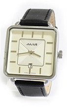 Julius JA-558MA White Dial and Black Leather Band  Analog Wrist