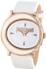 Just Cavalli R7251186507 Lac Gold Ion-Plated Coated Stainless Steel White Leather