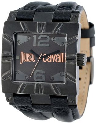Just Cavalli R7251585501 Timesquare Black Ion-Plated Coated Stainless Steel Vintage Look Case Bezel