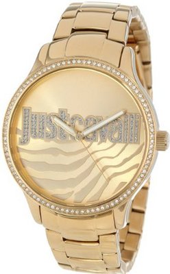 Just Cavalli R7253127508 Huge Yellow Gold Ion-Plated Coated Stainless Steel Swarovski Crystal