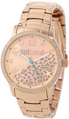 Just Cavalli R7253127510 Huge Rose Gold Ion-Plated Coated Stainless Steel Swarovski Crystal