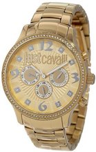 Just Cavalli R7253127512 Huge Yellow Gold Ion-Plated Coated Stainless Steel Swarovski Crystal