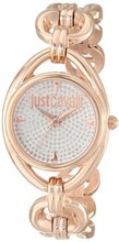 Just Cavalli R7253182508 Drop Rose Gold Ion-Plated Coated Stainless Steel Pave Dial Swarovski Crystal
