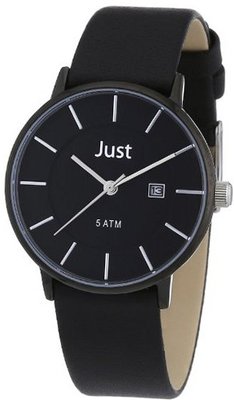 Just Quartz 48-S20895-BK with Leather Strap