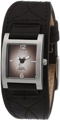 Just Quartz Just 48-S8976-DBR with Leather Strap