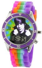 Justin Bieber Kids' JB1026 Round Digital Multi-Colored Silicone Strap