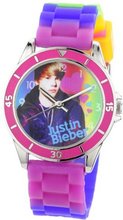 Justin Bieber Kids' JB1040 Round Multi-Colored Dial Tie Dye Silicone Strap