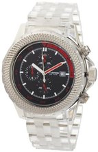 K&BROS 9409-1 Ice-Time Bent Chronograph Black and Red