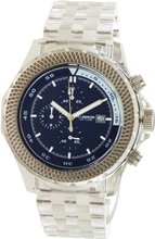 K&BROS 9409-2 Ice-Time Bent Chronograph Blue and White