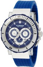 K&BROS 9423-2 Ice-Time Chronograph Blue Dial Blue Leather