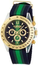 K&BROS 9524-1 Ice-Time Stripe Chronograph Blue and Green