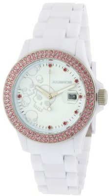 K&BROS 9537-2 Ice-Time Skulls Stones Pink Crystal Accented White