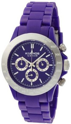 K&BROS Unisex 9542-1 Ice-Time Full Color Purple Chronograph