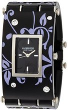 uK&Bros K&BROS 9535-5 Ice-Time Galassia Flower Black and Silver-tone 