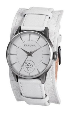 Kahuna KLS-0243L Ladies White Floral Pattern Strap
