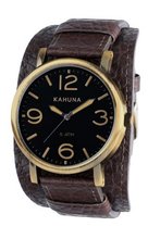 Kahuna KUC-0054G Oversized Brown Leather Cuff