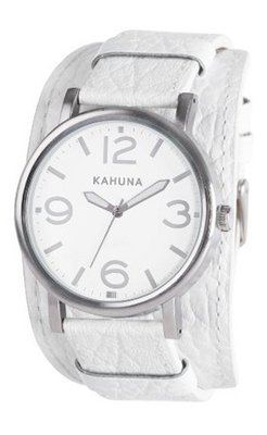 Kahuna KUC-0055G Oversized White Leather Cuff