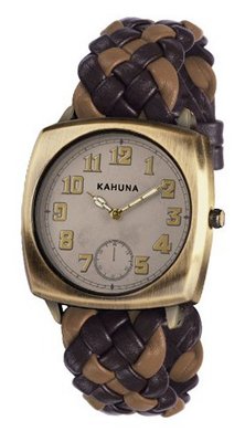 Kahuna KUS-0074G Two Tone Woven Leather Strap